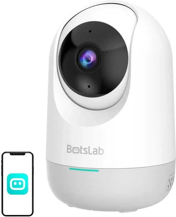 Kamerë sigurie e brendshme Botslab C212, 3MP, 2K, Wi-Fi, rrotulluese, e bardhë - 1