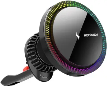 Karikues wireless për veturë Rocoren RCZJ-XK01, 15W, montim në grila ajri, i zi