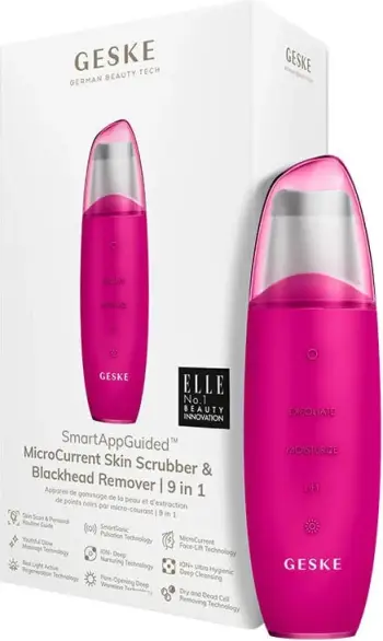 Scrubber lëkure & heqës pika të zeza Geske GK000044MG01, 9-në-1, me aplikacion, Magenta