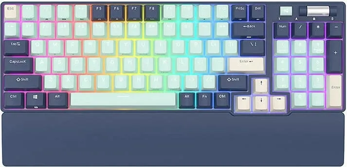 Tastierë mekanike Royal Kludge RK96 RGB, brown switch, 96 taste, blu - 1
