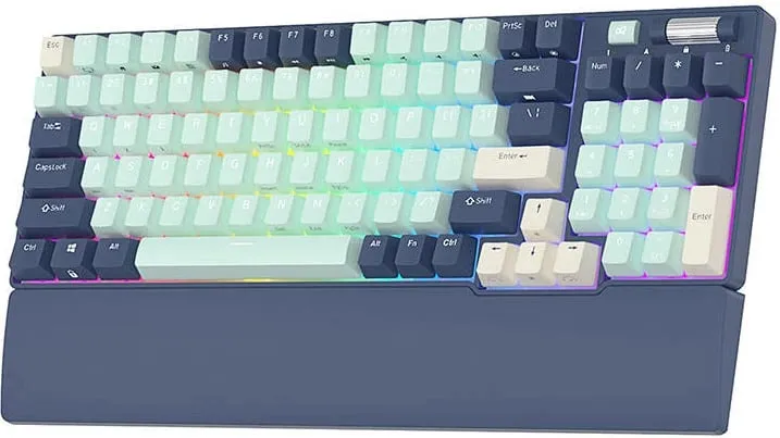 Tastierë mekanike Royal Kludge RK96 RGB, brown switch, 96 taste, blu - 4