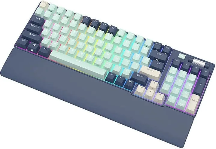 Tastierë mekanike Royal Kludge RK96 RGB, brown switch, 96 taste, blu - 5