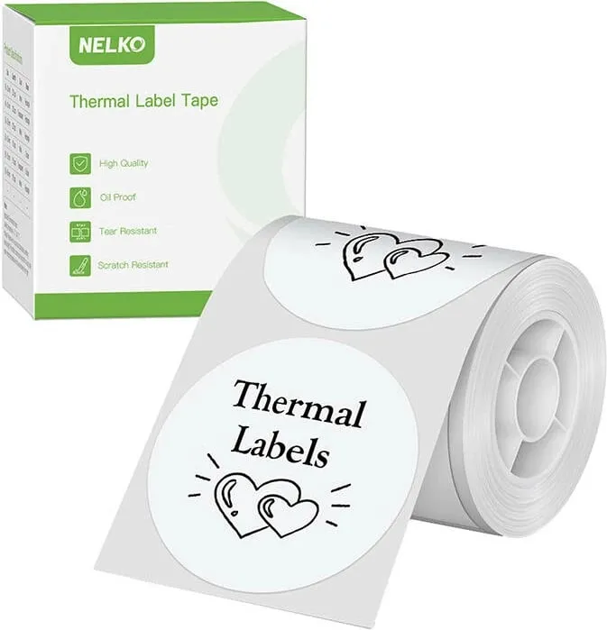 Etiketa termike Nelko për printer PM220, 50x50 mm, të bardha, 150 copë - 2