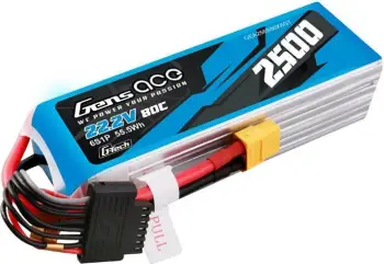 Bateri LiPo Gens ace G-Tech 2500mAh 22.2V 80C me XT60