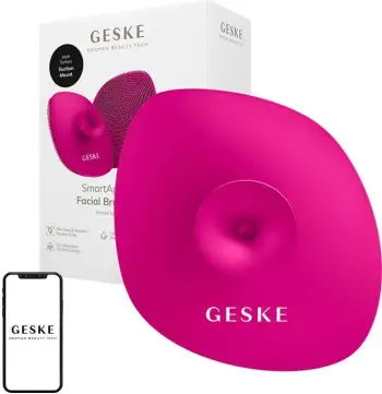 Brushë pastrimi fytyre 4-në-1 Geske me dorezë dhe aplikacion, magenta