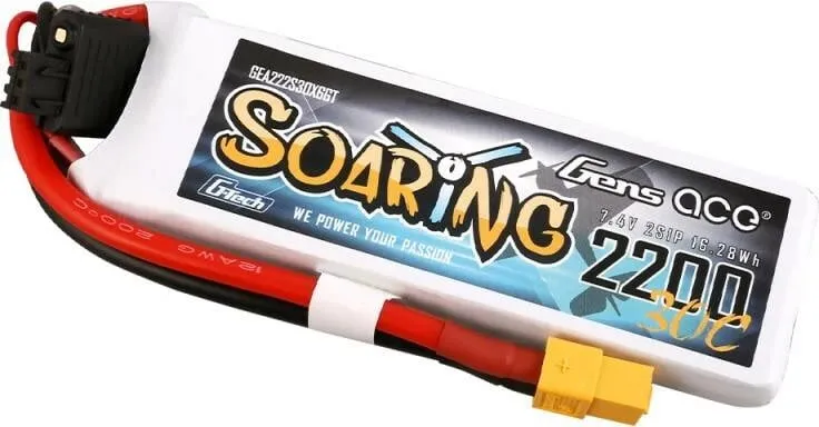 Bateri LiPo Gens Ace G-Tech Soaring 2200mAh 7.4V 30C XT60 - 1