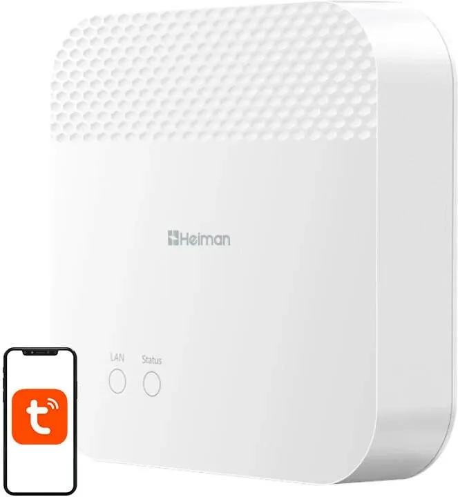 Gateway smart Heiman HS6GW, Zigbee 3.0/Wi-Fi, Tuya Smart Life, Bardhë - 1
