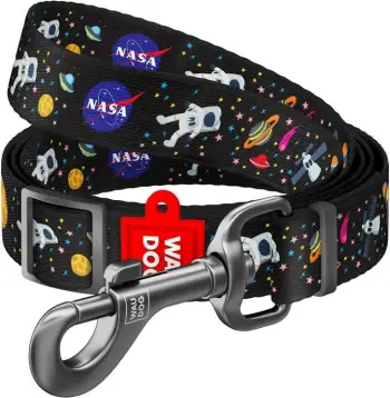 Litar qeni Waudog NASA21, najlon, 122 cm, 20 mm, i zi me motive hapësinore