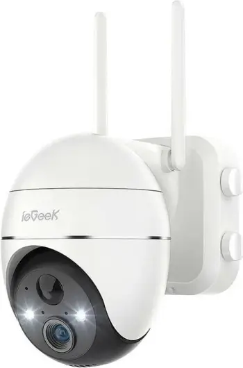Kamerë sigurie pa tela ieGeek ZS-GX1S, 3MP, 2K, Wi-Fi, IP65, 5200mAh, e bardhë
