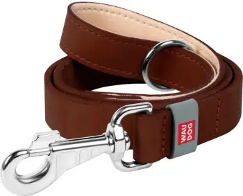 Litar qeni Waudog 08136, lëkurë natyrale, 122 cm, 14 mm, kafe