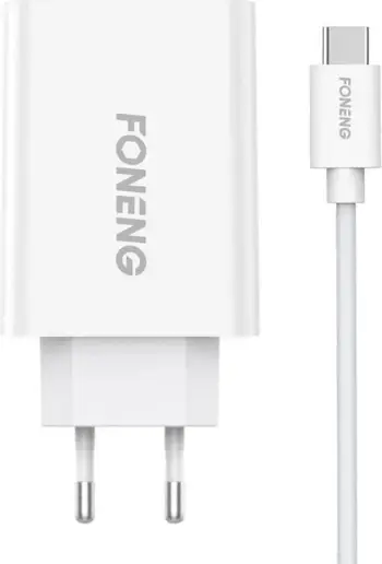 Karikues i shpejtë Foneng EU43 me 1x USB, kabllo USB Type-C, Bardhë