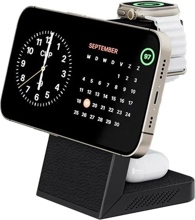 Karikues wireless INVZI MGF7B 3-në-1, 15W, i zi - 3