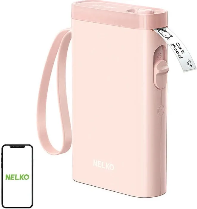 Printer etiketa termik Nelko P21, Bluetooth, 1200 mAh, Rozë - 1