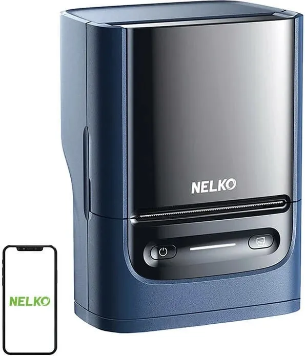 Printer etiketa termik Nelko PM220, Bluetooth, 1200 mAh, Kaltër - 1