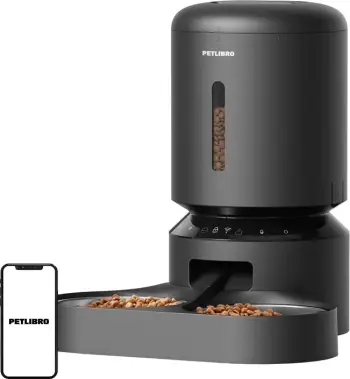 Shpërndarës ushqimi për kafshë Petlibro Granary PL-AF103-36B, 5L, i zi, me dy tasa, Wifi