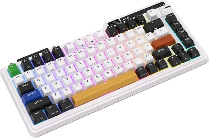 Tastierë mekanike wireless Royal Kludge KZZI K75 pro RGB, 82 taste, bardhë/zezë - 2