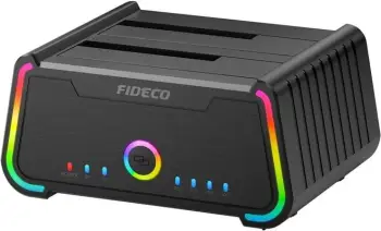 Stacion dokimi FIDECO YPZ230R për HDD/SSD, SATA 2.5"/3.5", USB 3.0, RGB