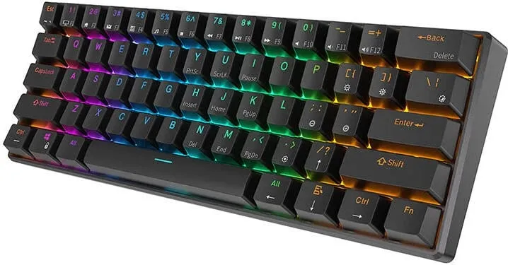 Tastierë mekanike Royal Kludge RK61, RGB, Red Switch, e zezë - 1