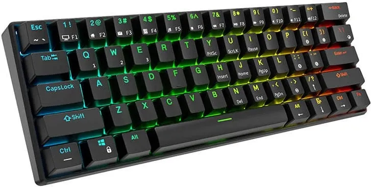 Tastierë mekanike Royal Kludge RK61, RGB, Red Switch, e zezë - 2