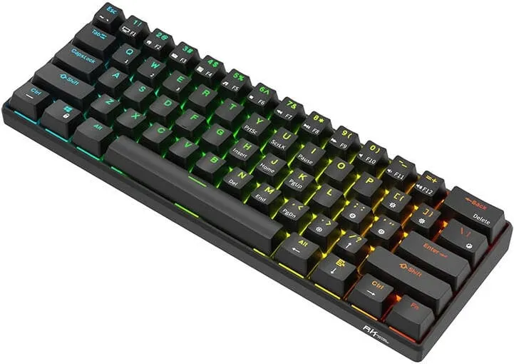 Tastierë mekanike Royal Kludge RK61, RGB, Red Switch, e zezë - 3