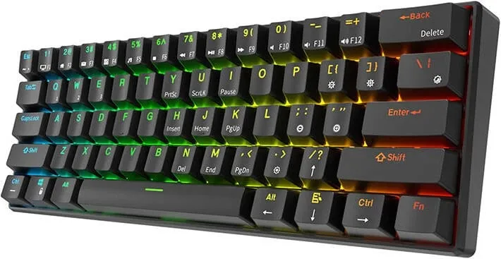 Tastierë mekanike Royal Kludge RK61, RGB, Red Switch, e zezë - 4
