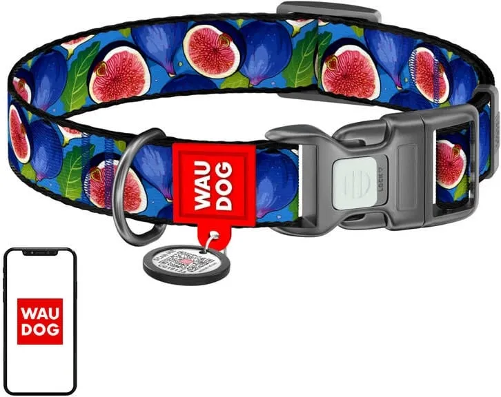 Qafore najloni për qen Waudog Fig me QR kod, M, kaltër - 1