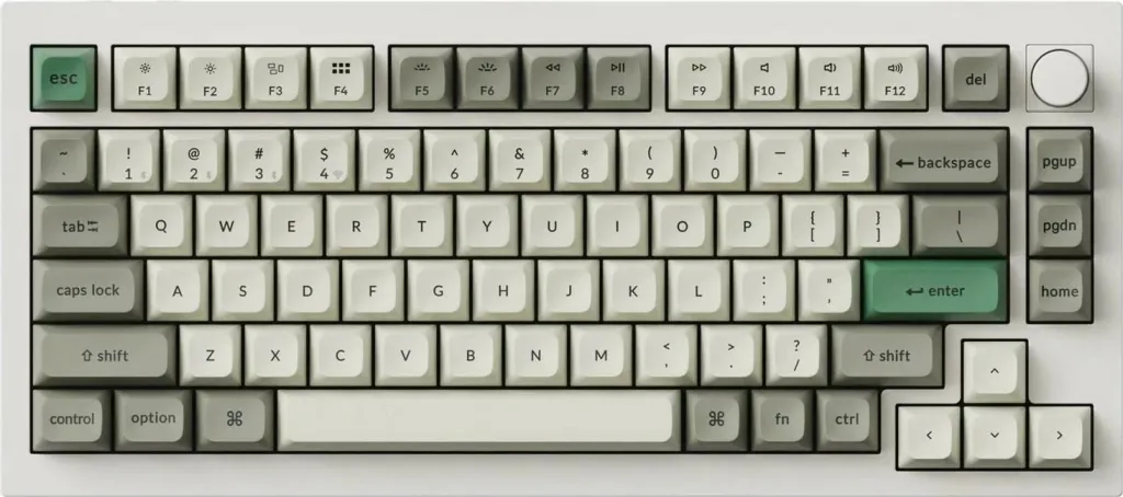 Tastierë mekanike Keychron Q1 Max 75%, Banana Switch, Shell White - 1