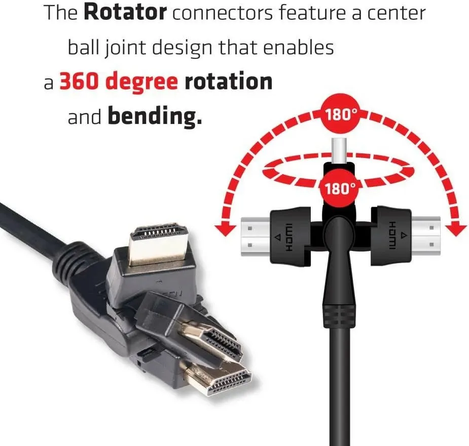 Kabllo HDMI Club3D 2.0, 2m, rrotulluese, e zezë - 8