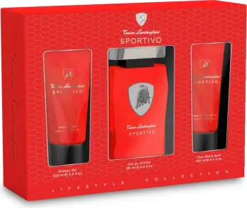 Set dhuratë parfum Tonino Lamborghini Sportivo për meshkuj, EDT 4.2 Oz, 3.4 Oz