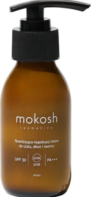 Losion trupi, duar dhe fytyre Mokosh Aloe SPF30 për femra 90ml