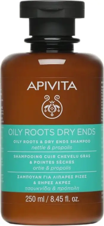 Shampon për femra Apivita Oily Roots &amp; Dry Ends Nettle &amp; Propolis, 250ml