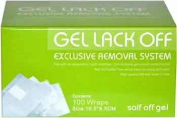 Fletë alumini për heqje të llakut xhel Sunone Gel Lack Off Removal Foil për femra, 100 copë