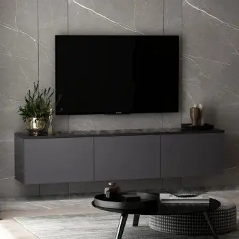 Komodë TV Skye Decor, ngjyrë antracit, Neon