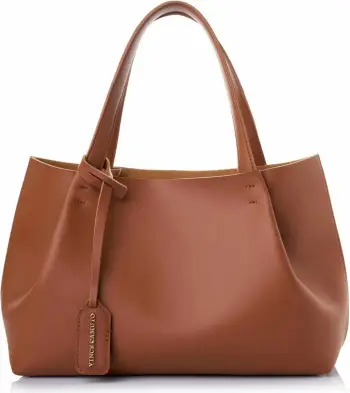 Çantë tote Vince Camuto, Monza, ngjyrë kafe e hapur (tan)