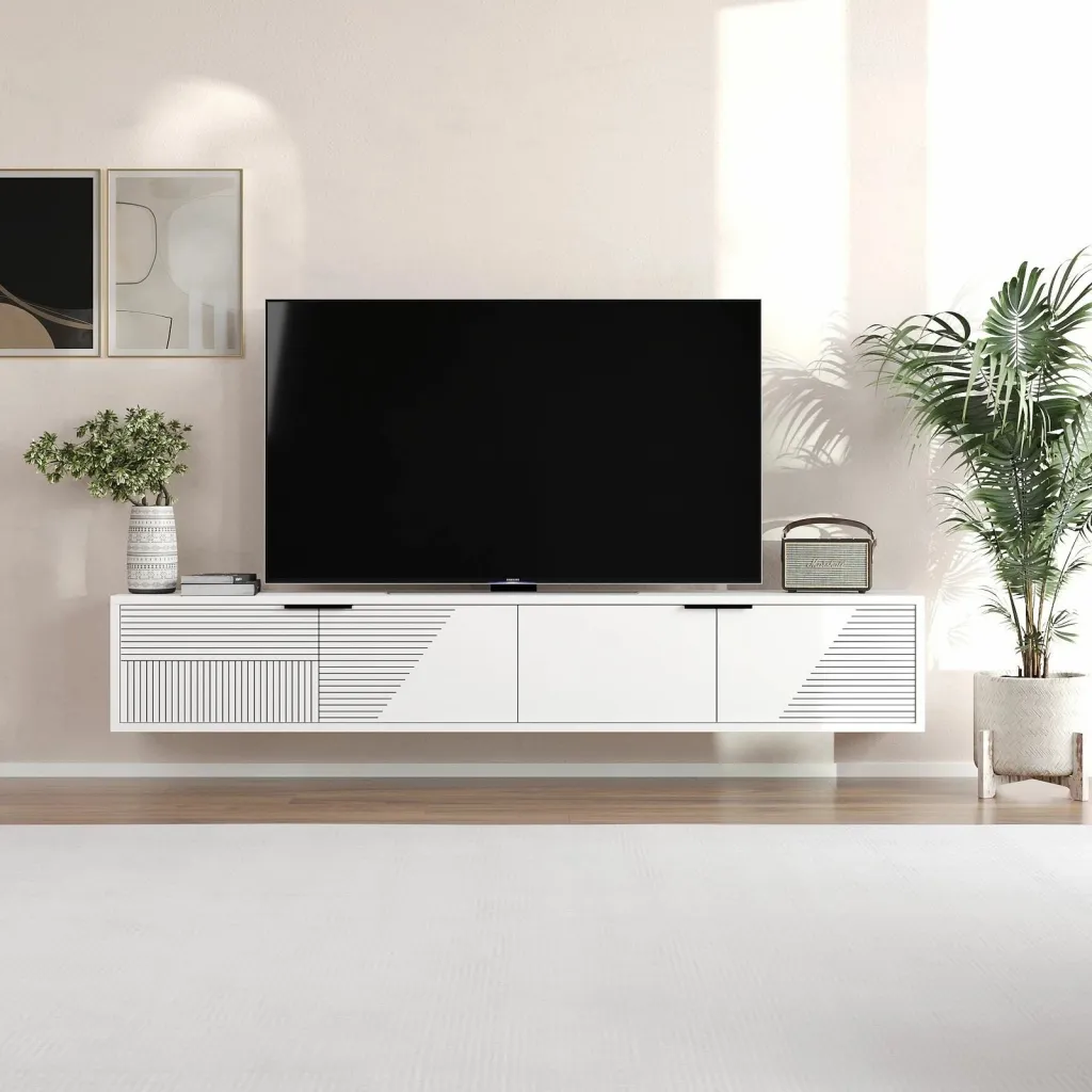 Komodë TV Skye Decor, Parla, e bardhë - 2
