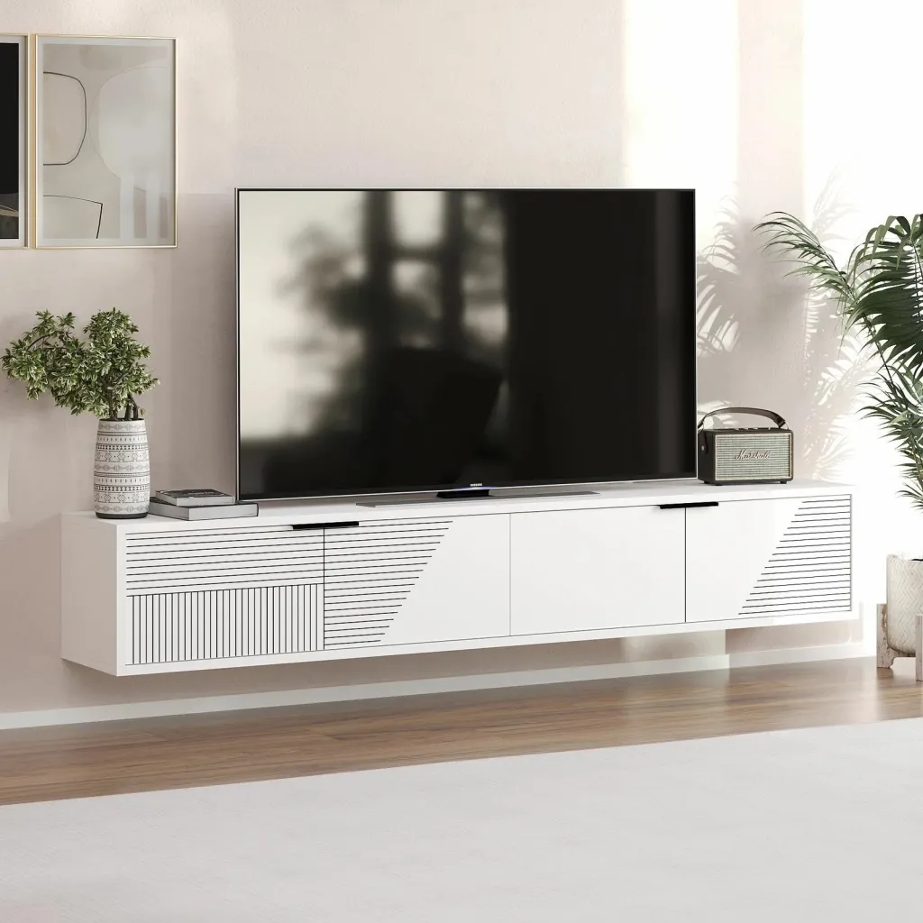 Komodë TV Skye Decor, Parla, e bardhë - 3