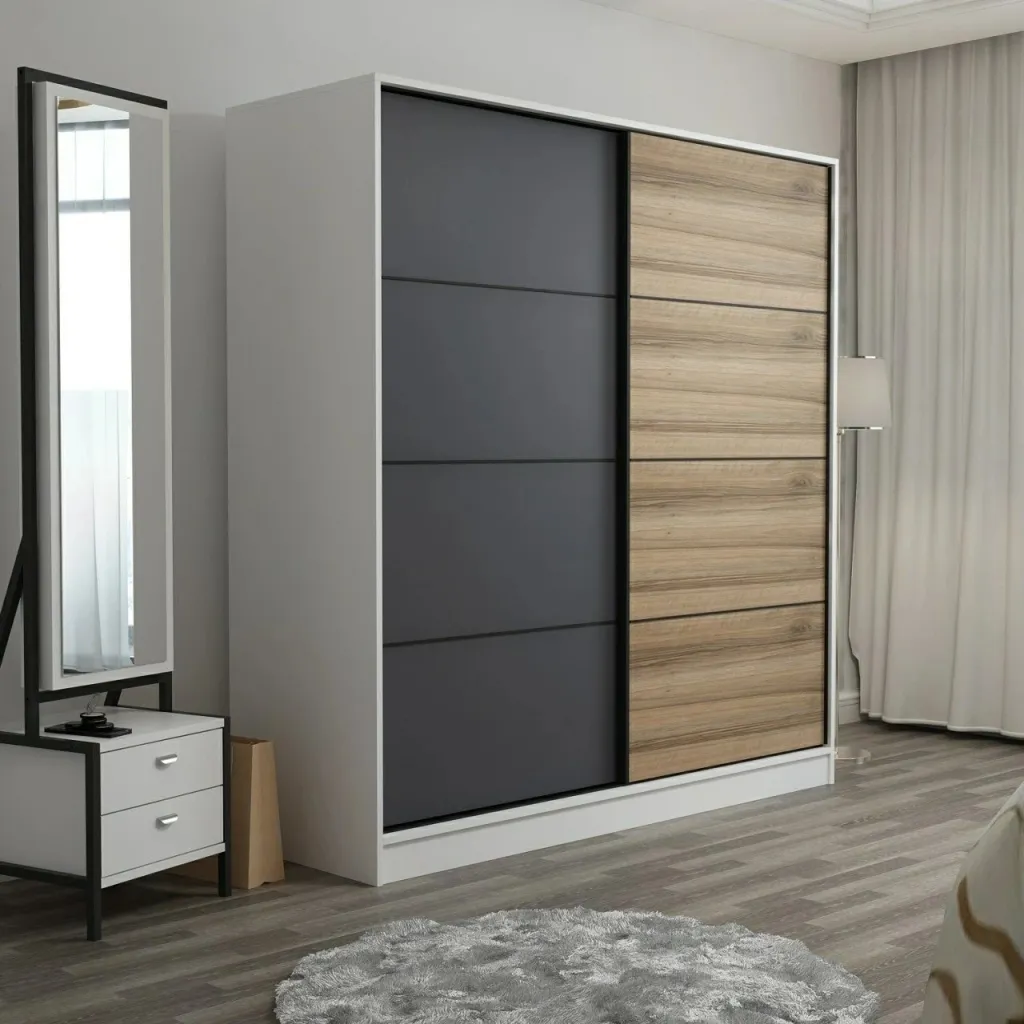 Dollap Skye Decor, i bardhë dhe antracit, Kale - 7152 - 2