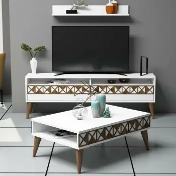Set mobiljesh për dhomë dite Skye Decor, Line, e bardhë