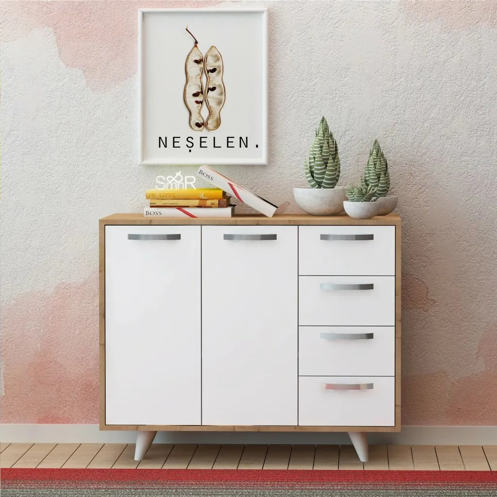 Dollap multifunksional Skye Decor, ngjyrë lis dhe e bardhë, Waga - 1