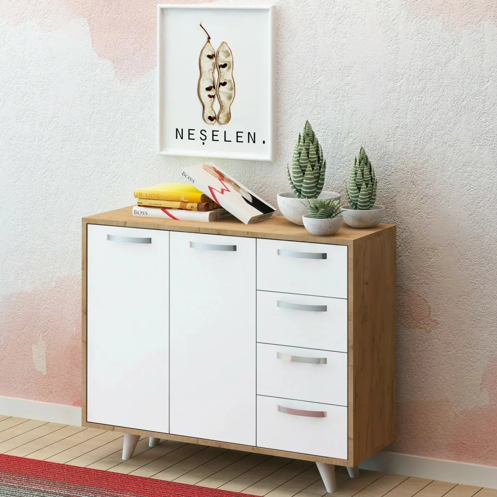 Dollap multifunksional Skye Decor, ngjyrë lis dhe e bardhë, Waga - 2