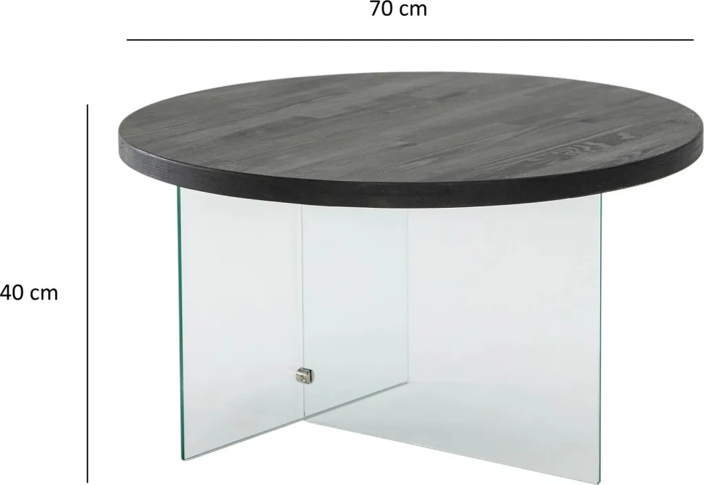 Tavolinë kafeje Skye Decor, Serenity, antracit, transparente - 6
