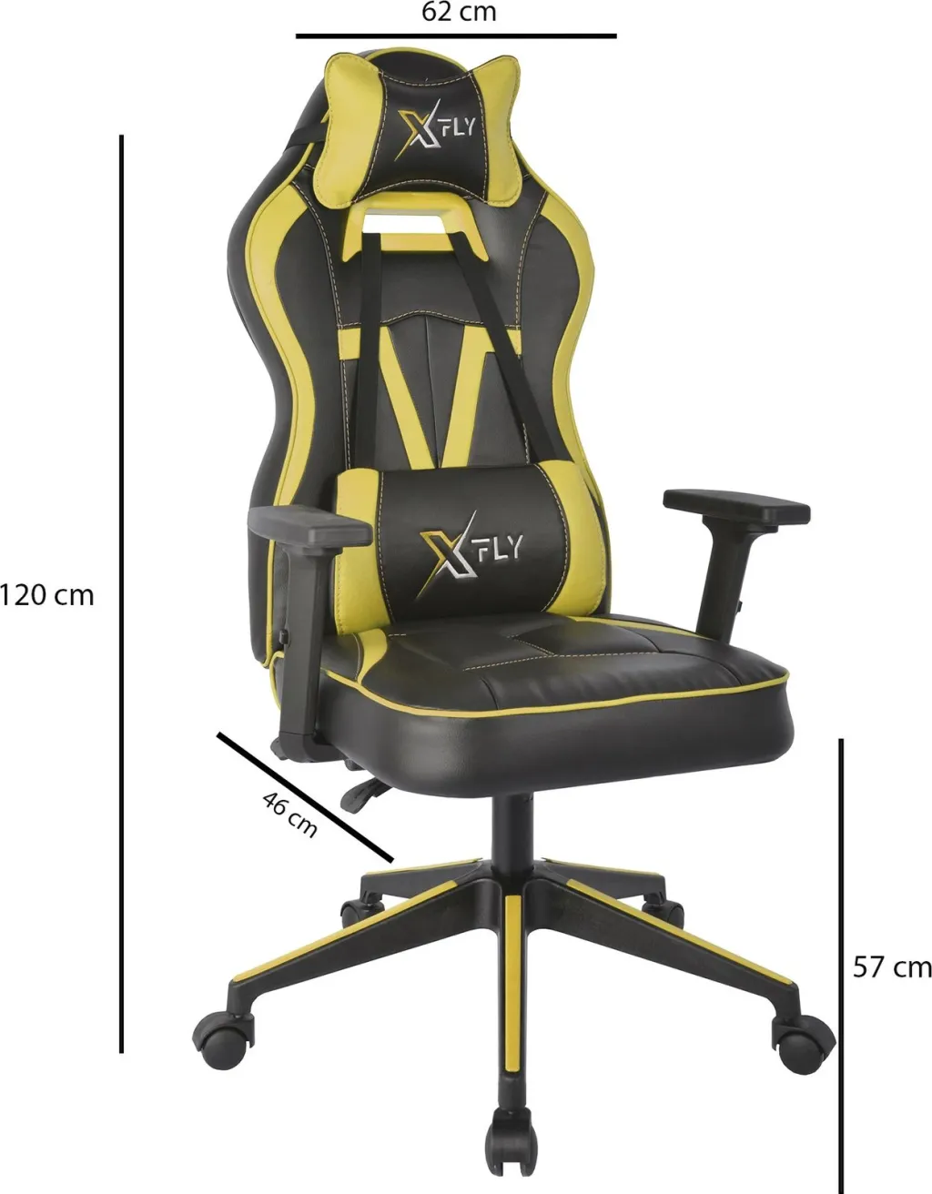 Karrige gaming Skye Decor, XFly Vendetta, e verdhë - 2