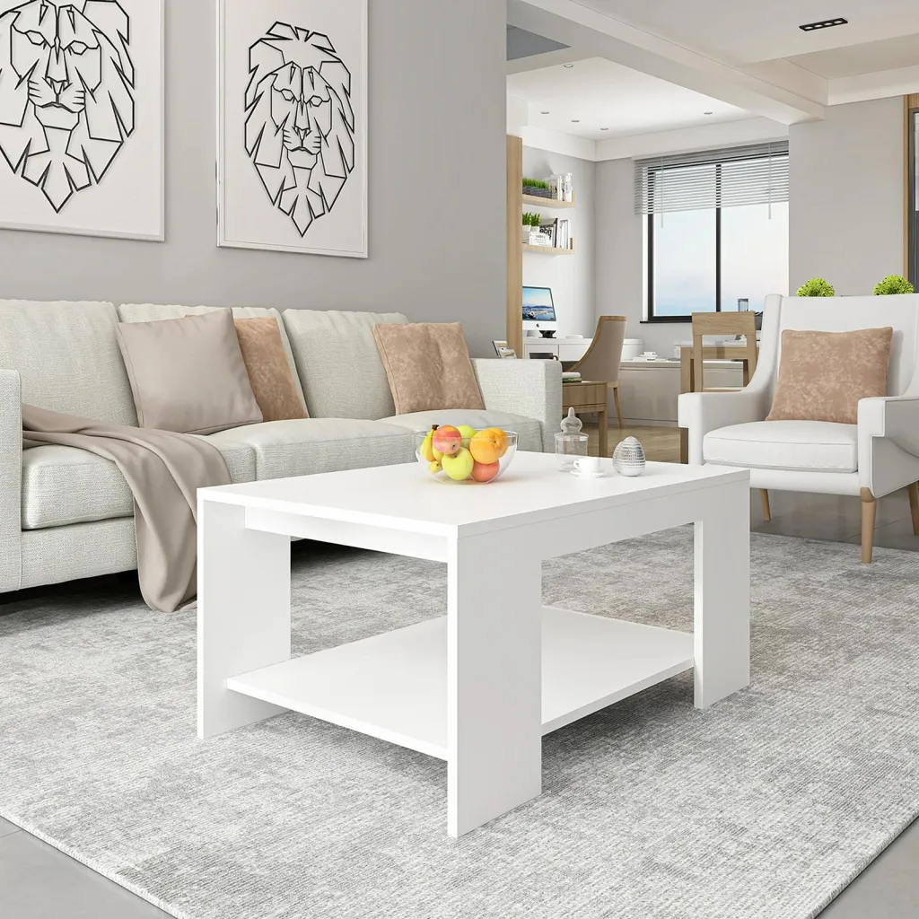 Tavolinë kafeje Skye Decor, Lina, e bardhë - 1