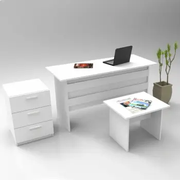 Set mobiljesh për zyre Skye Decor, Vo9-W, ngjyrë e bardhë