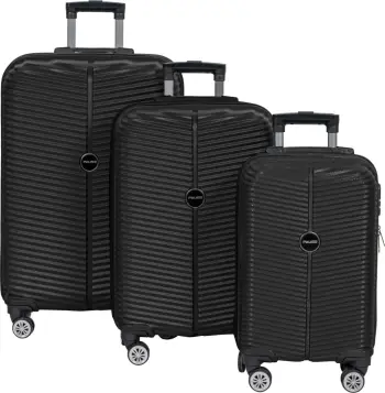 Set valixhesh (3 copë), Zoozie Bags, PS 02, e zezë