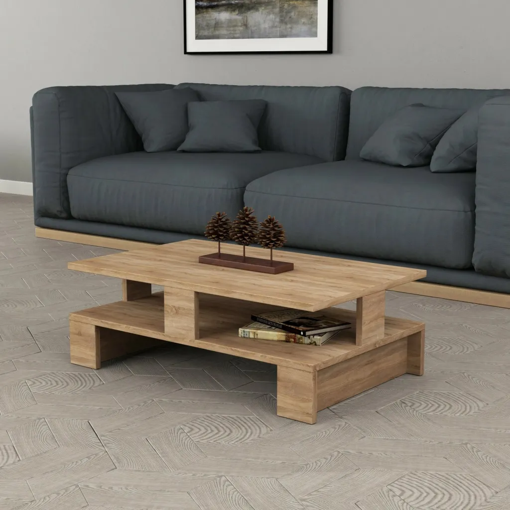 Tavolinë kafeje Skye Decor, ngjyrë lisi, Mansu - 1
