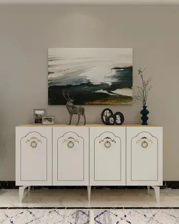 Konsol Skye Decor, violet - lis safir, e bardhë