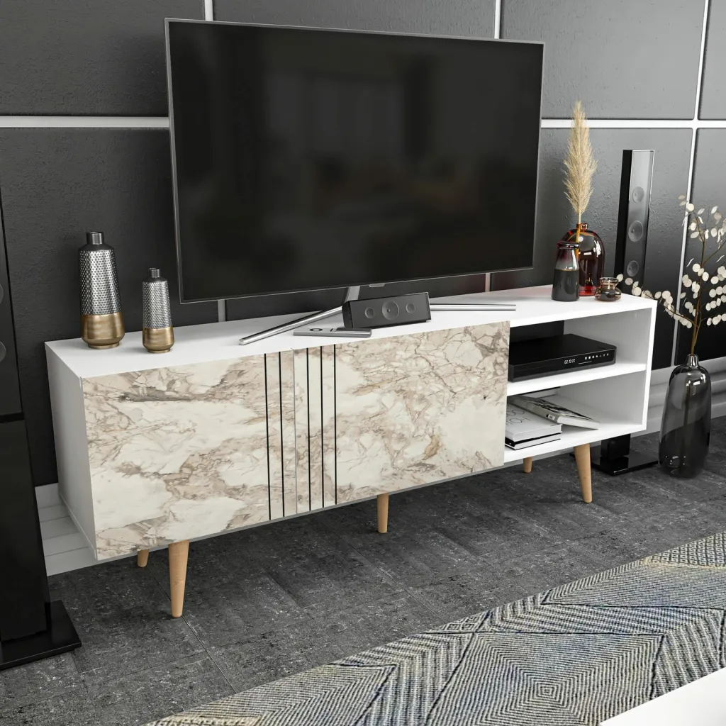Komodë TV Skye Decor, Ronas, e bardhë - 2