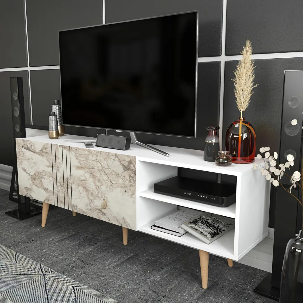 Komodë TV Skye Decor, Ronas, e bardhë - 3