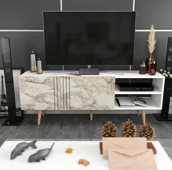 Komodë TV Skye Decor, Ronas, e bardhë